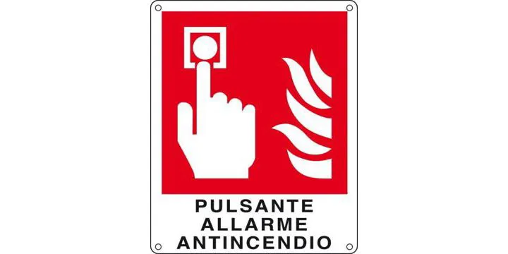 Cartello pulsante allarme antincendio