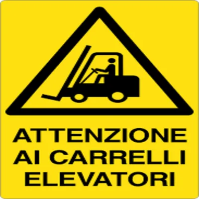 cartello passaggio carrelli elevatori