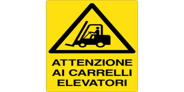 cartello passaggio carrelli elevatori